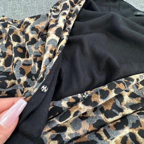 Gibson Dress Animal/ Leopard Print Stretch Soft Comfy Elastic Waist XXS V-Neck - Picture 15 of 16
